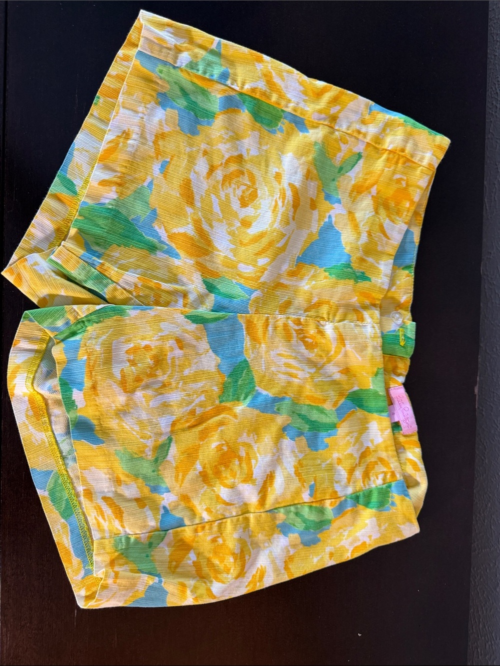 Lilly Pulitzer Yellow Floral Deenie Shorts